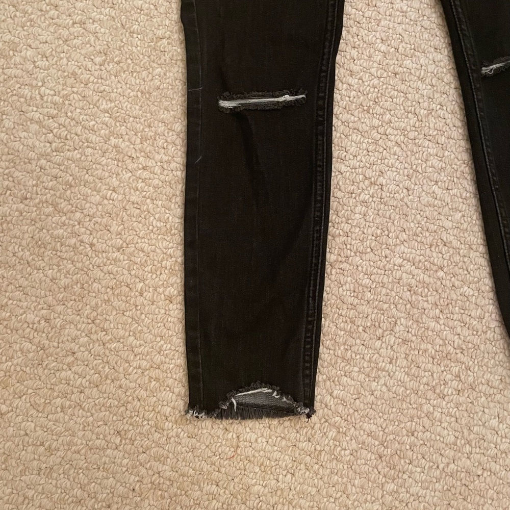 FREE PEOPLE Black Ripped and Raw Edge Jeans - Picture 5 of 9